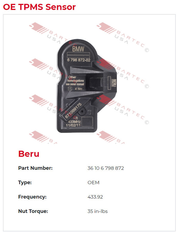 OE TPMS Sensor